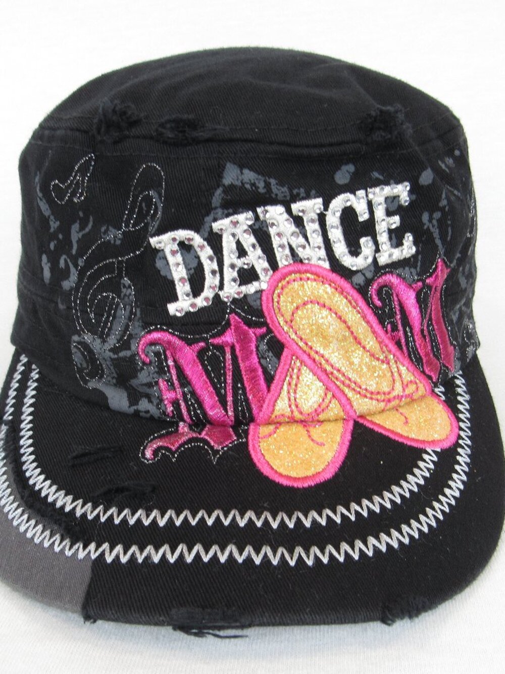 Dance Embroidered Women's Adjustable Leader Hat Military Cadet Style 100% Cotton